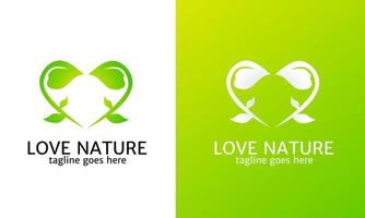 illustrazione grafica vettoriale del logo modello semplice amore natura