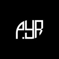 pyr lettera logo design su sfondo nero.pyr creative iniziali lettera logo concept.pyr vettore lettera design.