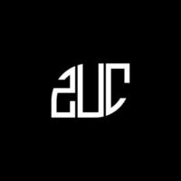 zuc lettera logo design su sfondo nero. zuc creative iniziali lettera logo concept. disegno della lettera zuc. vettore