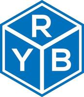 ryb lettera logo design su sfondo nero. ryb creative iniziali lettera logo concept. disegno della lettera ryb. vettore