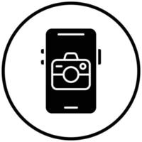 stile icona fotocamera mobile vettore