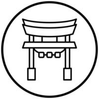 stile icona cancello torii vettore