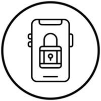 stile icona di sicurezza mobile vettore