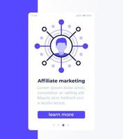 design di banner mobili di marketing di affiliazione vettore