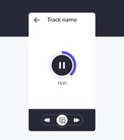 interfaccia del lettore audio, design di app mobili vettore