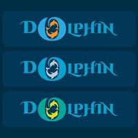 design del logo vettoriale adesivo delfino creativo. logo del marchio ispiratore relativo ai delfini