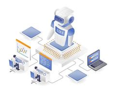 l'uomo crea una robotica per lavorarli vettore