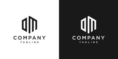 lettera creativa dm monogramma logo design icona modello sfondo bianco e nero vettore