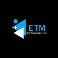 etm lettera logo design creativo con grafica vettoriale