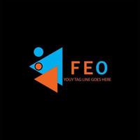 feo lettera logo design creativo con grafica vettoriale