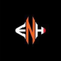 enh lettera logo design creativo con grafica vettoriale