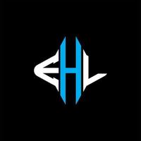 ehl lettera logo design creativo con grafica vettoriale