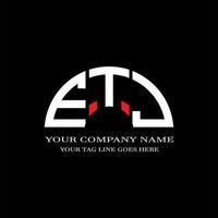 etj lettera logo design creativo con grafica vettoriale
