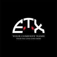 etx lettera logo design creativo con grafica vettoriale