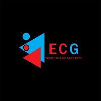 ecg lettera logo design creativo con grafica vettoriale