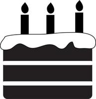 icona della torta di compleanno su priorità bassa bianca. design in stile piatto. segno di torta di compleanno. vettore