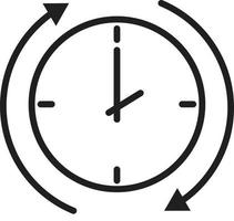 icona della freccia del tempo su sfondo bianco. segno della freccia del tempo. stile piatto. vettore