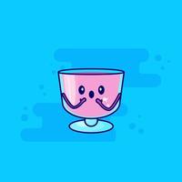 espressione scioccata del personaggio dei cartoni animati della bevanda rosa vettore