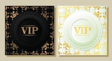 ornamento di carta vip di lusso bianco e nero vettore