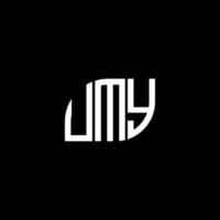 umy lettera logo design su sfondo nero. umy creative iniziali lettera logo concept. il mio disegno di lettera. vettore