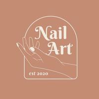 bellezza mani linea arte estetica nail logo vettore