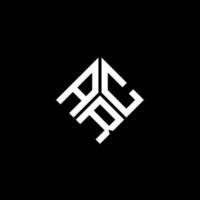 design del logo della lettera ad arco su sfondo nero. arco creativo iniziali lettera logo concept. disegno della lettera ad arco. vettore