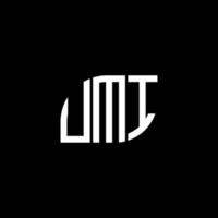 umi lettera logo design su sfondo nero. umi creative iniziali lettera logo concept. disegno della lettera umi. vettore