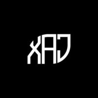 xaj lettera design.xaj lettera logo design su sfondo nero. xaj creative iniziali lettera logo concept. xaj lettera design.xaj lettera logo design su sfondo nero. X vettore
