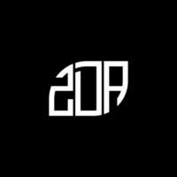 zda lettera logo design su sfondo nero. zda creative iniziali lettera logo concept. disegno della lettera zda. vettore
