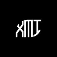 . xmi lettera design.xmi lettera logo design su sfondo nero. xmi creative iniziali lettera logo concept. xmi lettera design.xmi lettera logo design su sfondo nero. X vettore