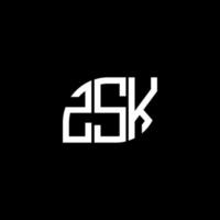 . zsk creative iniziali lettera logo concept. zsk lettera design.zsk lettera logo design su sfondo nero. zsk creative iniziali lettera logo concept. disegno della lettera zsk. vettore