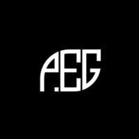 peg lettera logo design su sfondo nero.peg creative iniziali lettera logo concept.peg vettore lettera design.