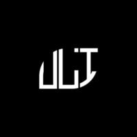 design del logo della lettera uli su sfondo nero. uli creative iniziali lettera logo concept. disegno della lettera uli. vettore