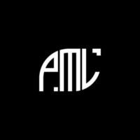 pml lettera logo design su sfondo nero.pml creative iniziali lettera logo concept.pml lettera vettoriale design.