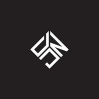 djn creative iniziali lettera logo concept. design della lettera djn. design del logo della lettera djn su sfondo nero. djn creative iniziali lettera logo concept. disegno della lettera djn. vettore