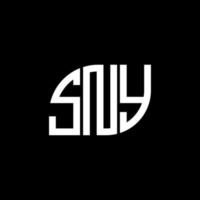 sny lettera design.sny lettera logo design su sfondo nero. sny creative iniziali lettera logo concept. sny lettera design.sny lettera logo design su sfondo nero. S vettore
