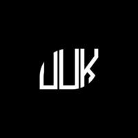 . uuk lettera design.uuk lettera logo design su sfondo nero. concetto di logo della lettera di iniziali creative del Regno Unito. uuk lettera design.uuk lettera logo design su sfondo nero. tu vettore