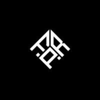 fpr lettera logo design su sfondo nero. fpr creative iniziali lettera logo concept. disegno della lettera fpr. vettore
