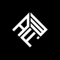 design del logo della lettera afw su sfondo nero. afw creative iniziali lettera logo concept. design della lettera afw. vettore