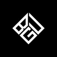bgu lettera logo design su sfondo nero. bgu creative iniziali lettera logo concept. disegno della lettera bgu. vettore