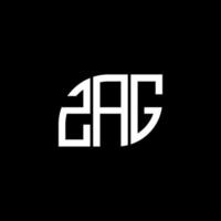 zag lettera logo design su sfondo nero. zag creative iniziali lettera logo concept. disegno della lettera zag. vettore