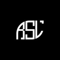 rsl lettera design.rsl lettera logo design su sfondo nero. RSL iniziali creative lettera logo concept. rsl lettera design.rsl lettera logo design su sfondo nero. r vettore
