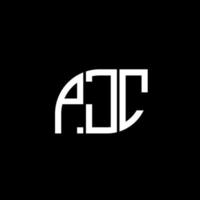 pjc lettera logo design su sfondo nero.pjc creative iniziali lettera logo concept.pjc vettore lettera design.