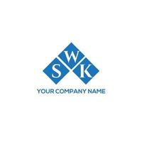 swk lettera logo design su sfondo bianco. swk creative iniziali lettera logo concept. design della lettera swk. vettore