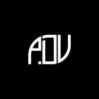 pdv lettera logo design su sfondo nero.pdv iniziali creative logo lettera concept.pdv vettore lettera design.