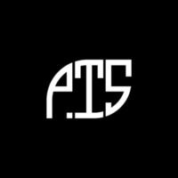 pts lettera logo design su sfondo nero.pts iniziali creative logo lettera concept.pts lettera vettoriale design.