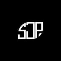 sjp lettera design.sjp lettera logo design su sfondo nero. sjp creative iniziali lettera logo concept. sjp lettera design.sjp lettera logo design su sfondo nero. S vettore