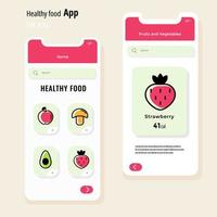 icona del cibo sugli schermi delle app mobili, design del modello di banner. calcolatore di calorie. illustrazione piatta vettoriale. vettore