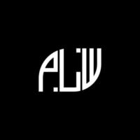 plw lettera logo design su sfondo nero.plw creative iniziali lettera logo concept.plw vettore lettera design.