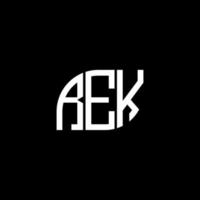. rek lettera design.rek lettera logo design su sfondo nero. rek creative iniziali lettera logo concept. rek lettera design.rek lettera logo design su sfondo nero. r vettore
